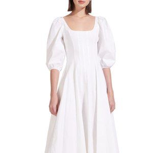 STAUD Swells Stretch Linen & Cotton Dress